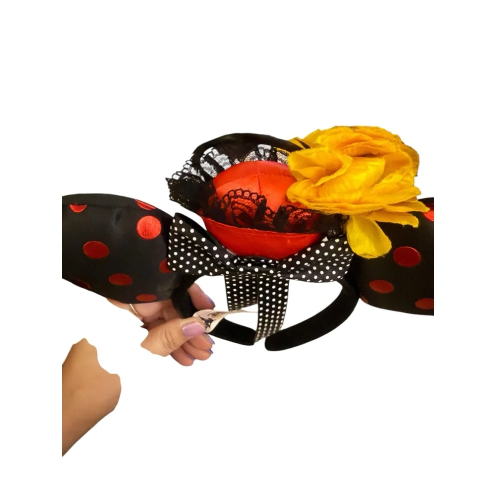 Disney Parks DAPPER DAY MINNIE Mickey Ears Headband Victorian Cameo Hat Flower